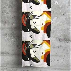 Shop Vida Artistic Geisha Scarf - Red, Black, White